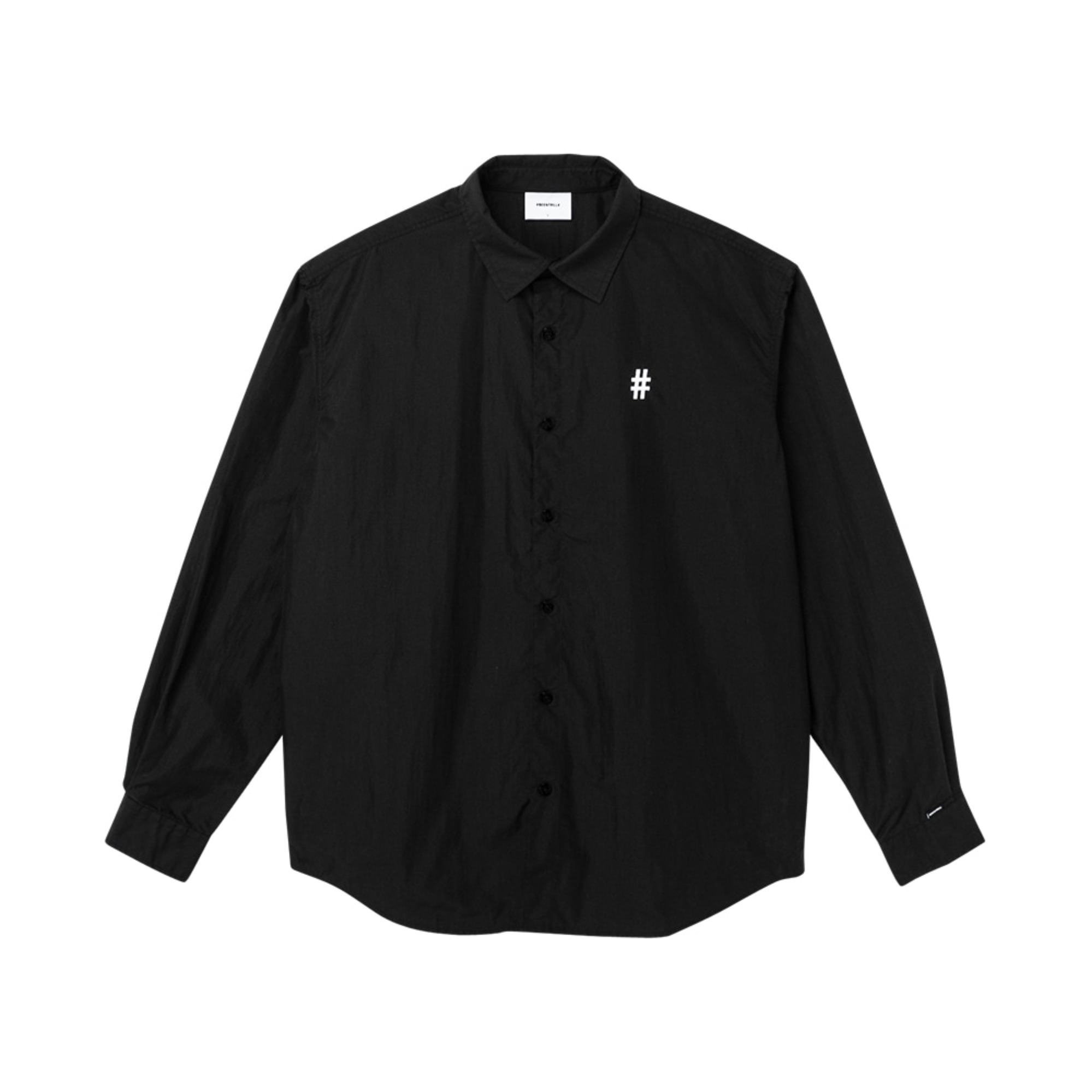 레터링 백 로고 오버핏 셔츠(블랙)
