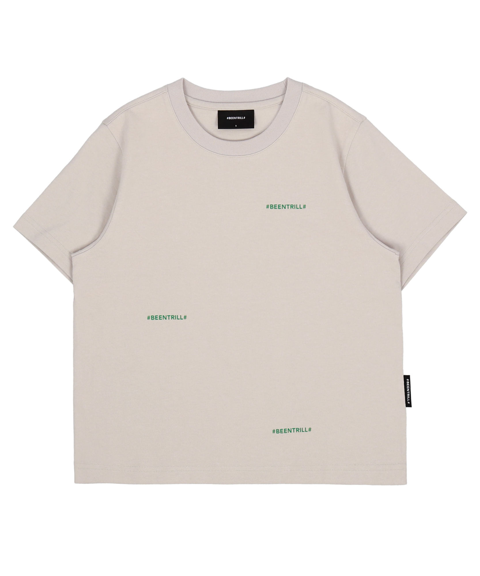 라임 모노그램 반팔 티셔츠(라이트 베이지)