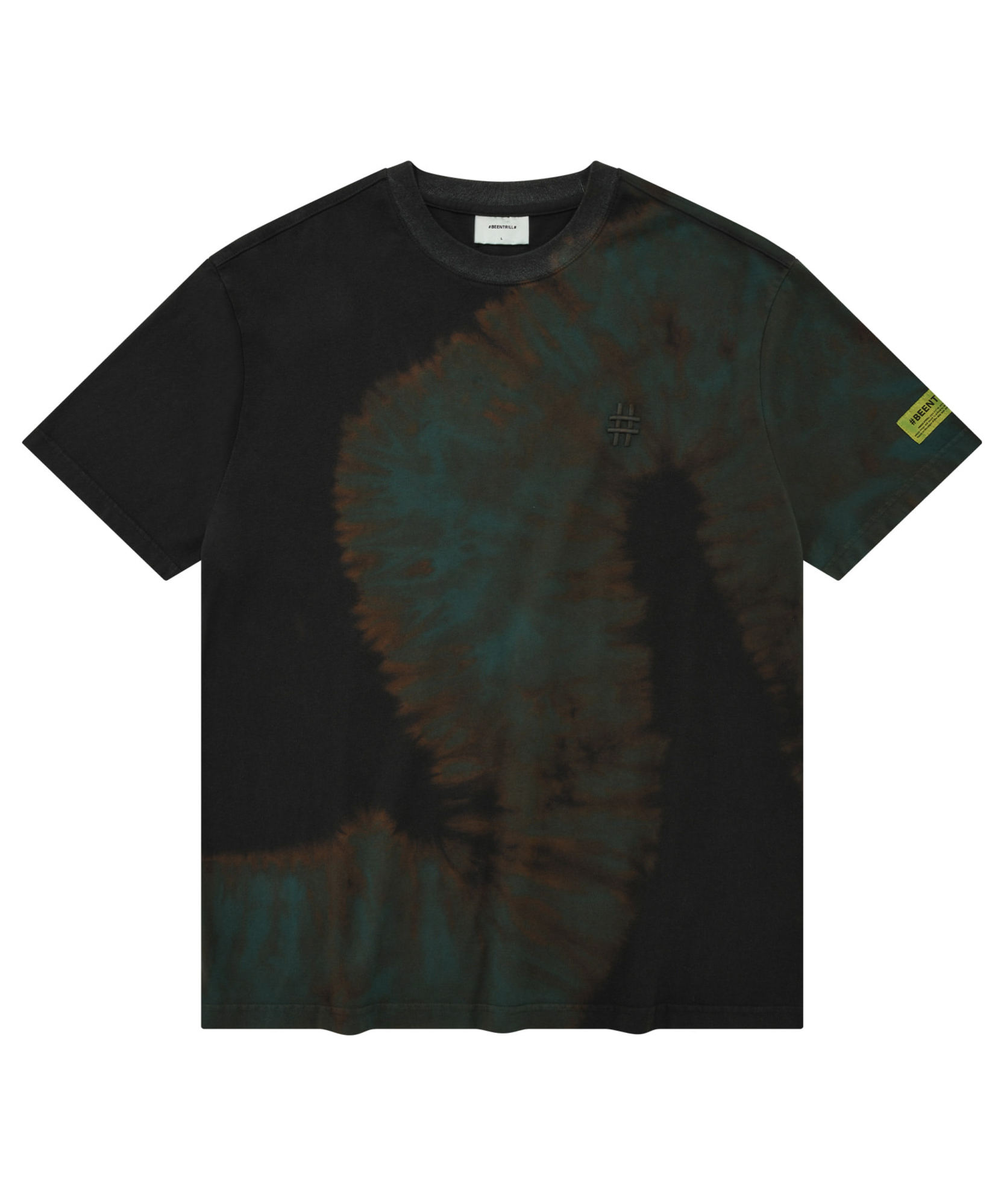 가먼트다잉 오버핏 반팔 티셔츠 (블랙)