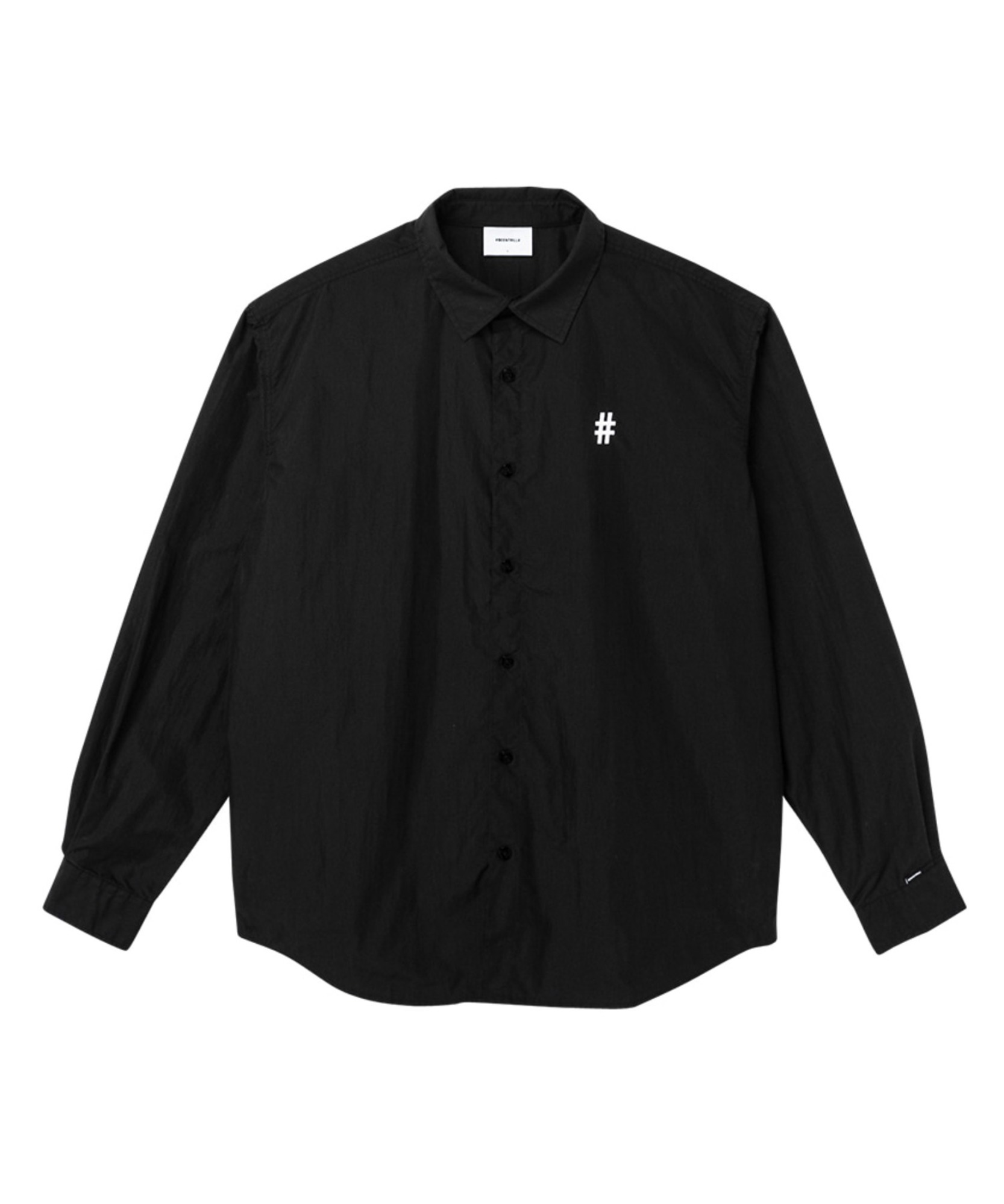 레터링 백 로고 오버핏 셔츠(블랙)
