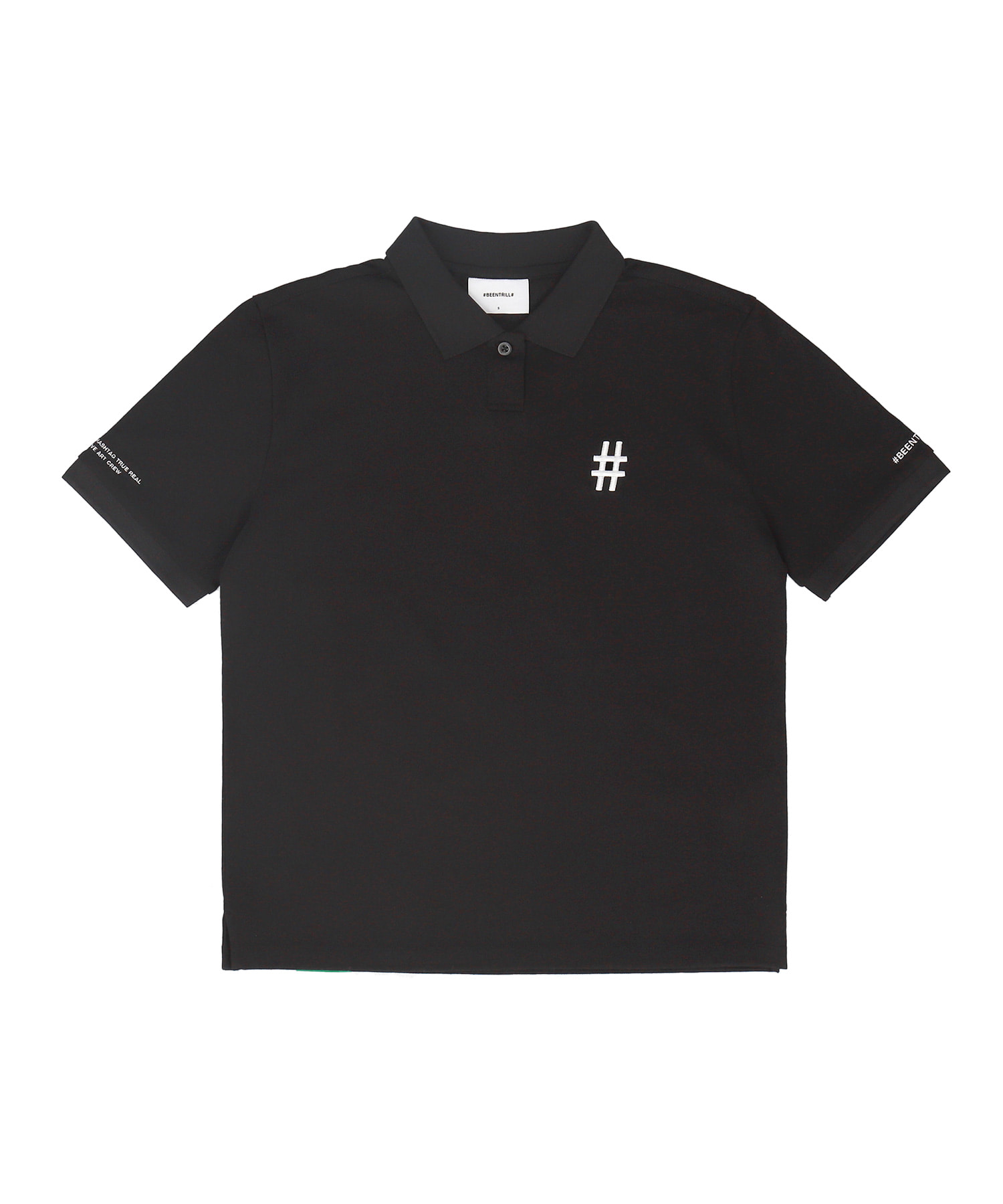 [우먼즈] 에센셜 레귤러핏 반팔 카라 티셔츠(블랙)