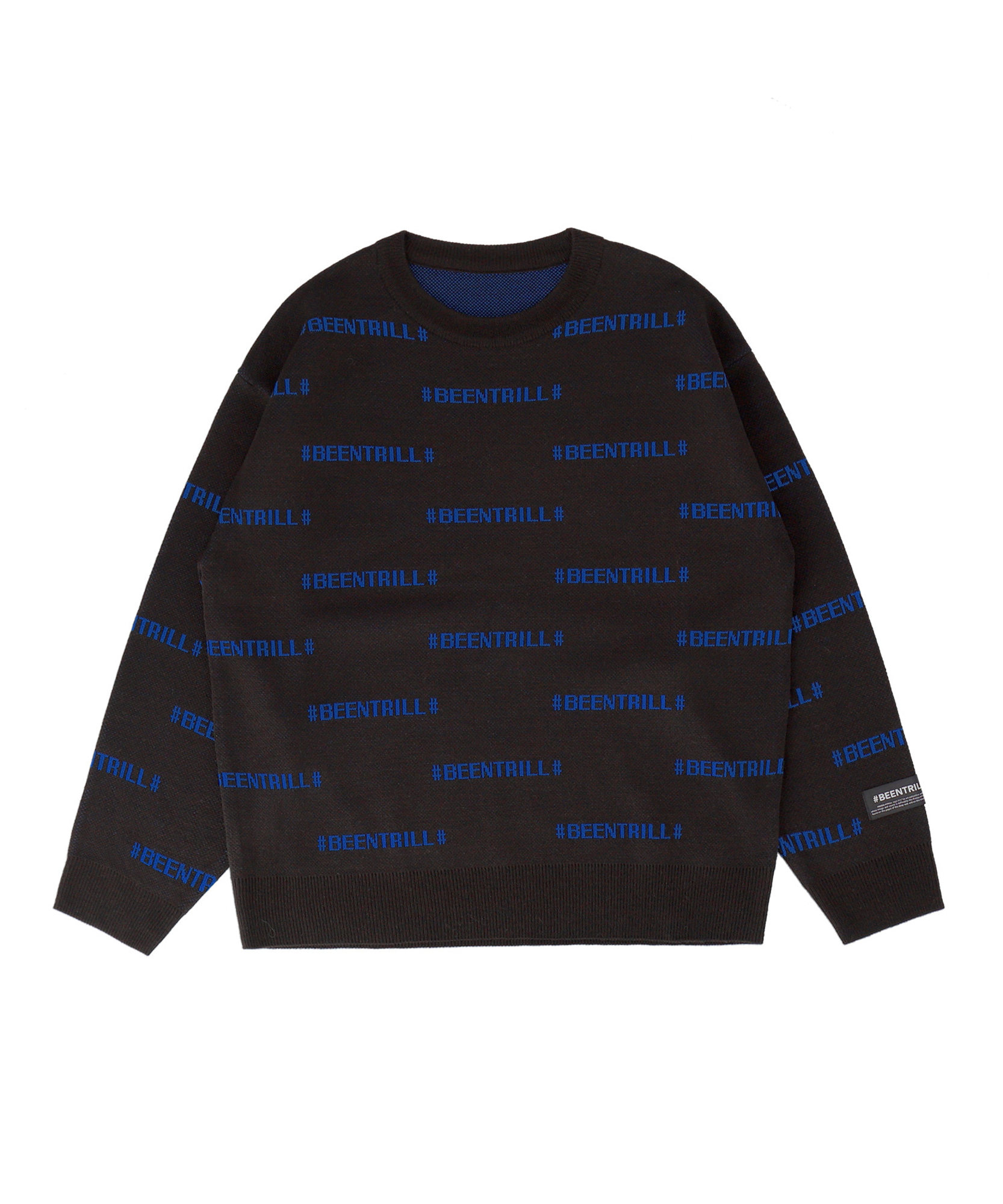 라임 모노그램 컴포트핏 스웨터(블랙)