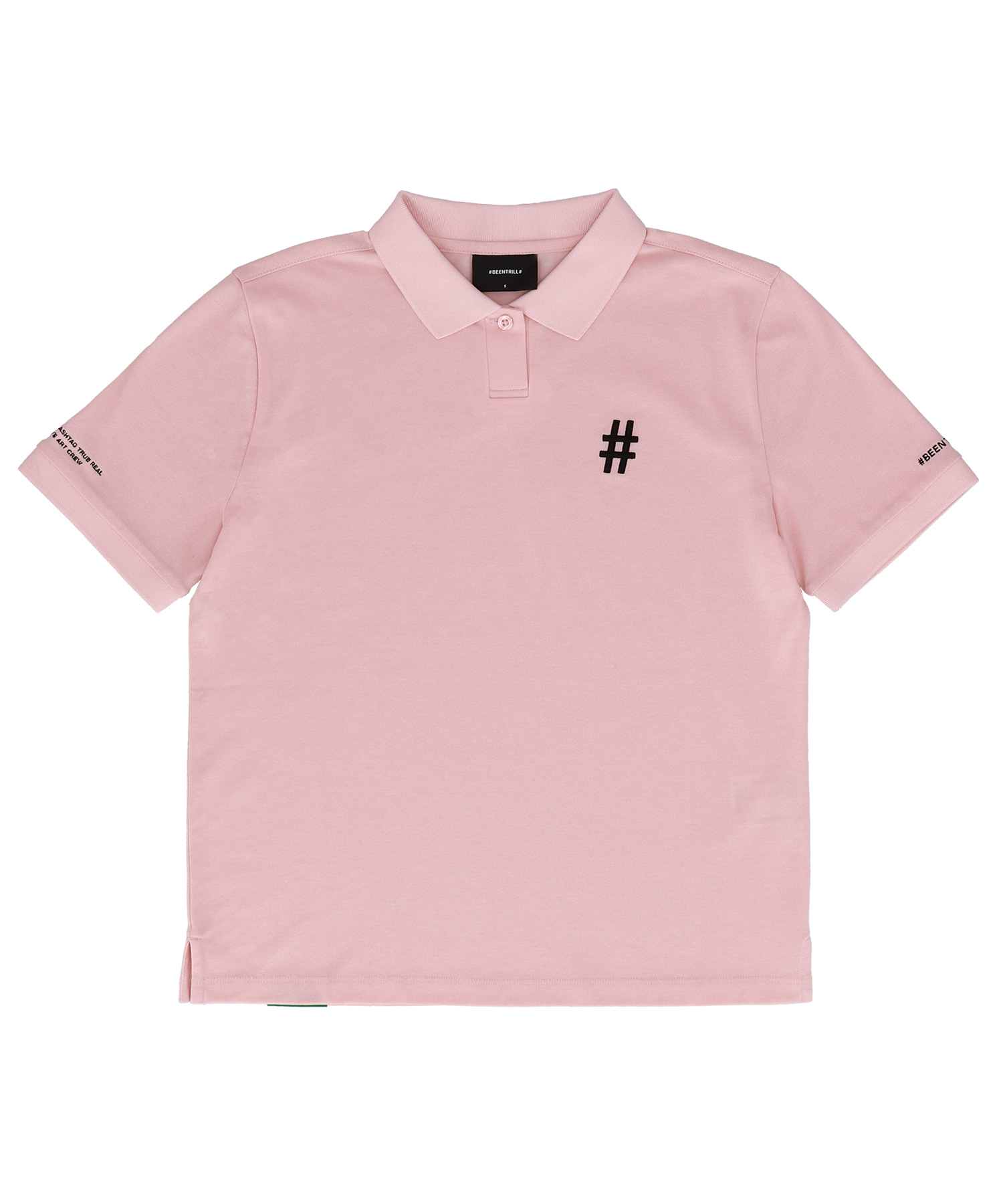 에센셜 레귤러핏 반팔 피케 카라 티셔츠(라이트 핑크)