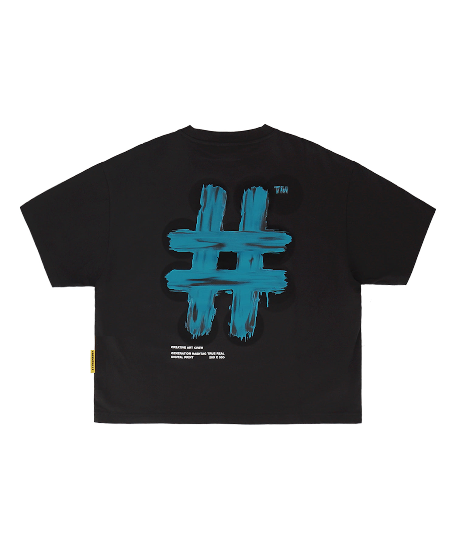 [우먼즈] 뉴 페인팅 해시태그 오버핏 반팔 티셔츠(블랙)