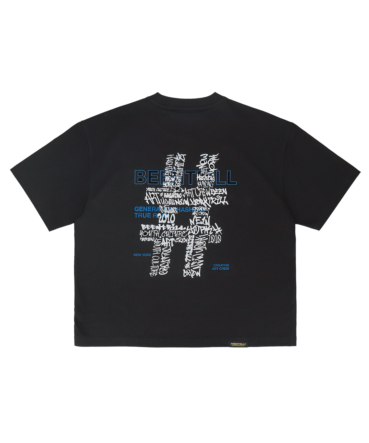 [우먼즈] 뉴 해시태그 오버핏 반팔 티셔츠(블랙)
