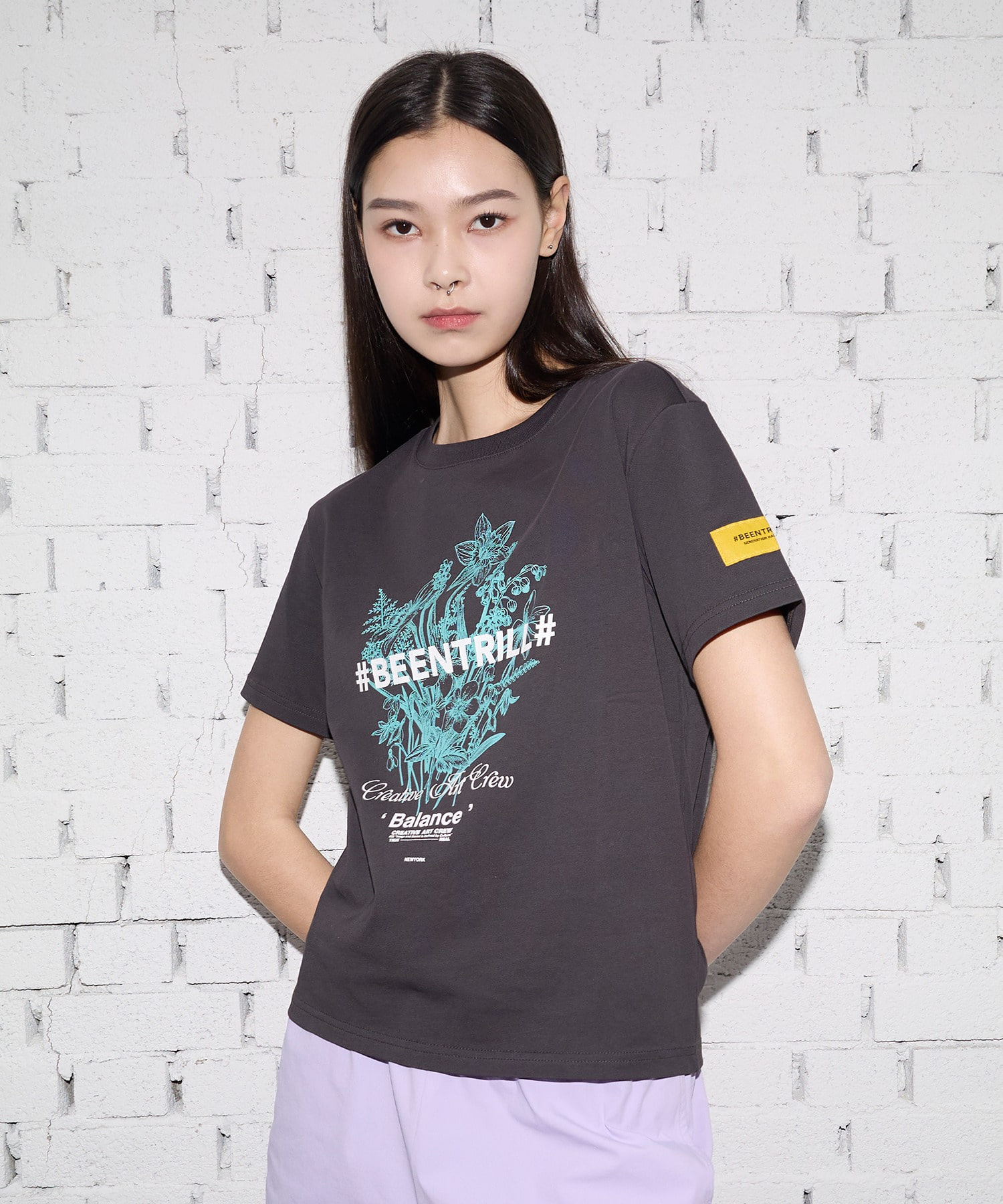 여성 어반 가드닝 컴포트핏 반팔 티셔츠(라이트 인디고)