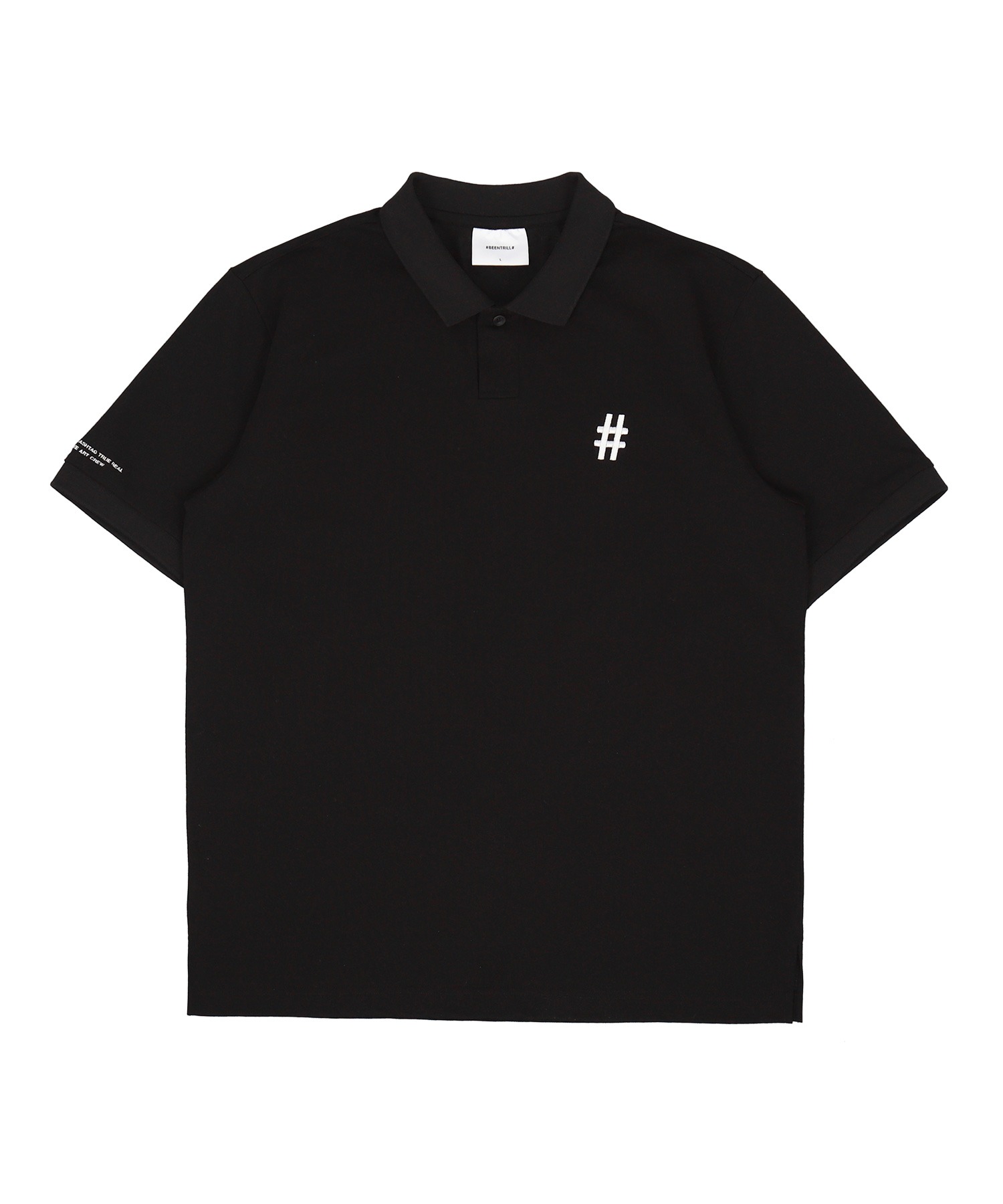 에센셜 레귤러핏 피케 폴로 반팔 티셔츠(블랙)