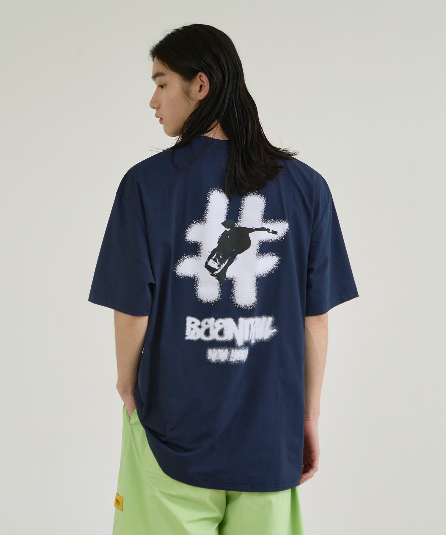 서핑 앤 스프레이 오버핏 반팔 티셔츠(네이비)